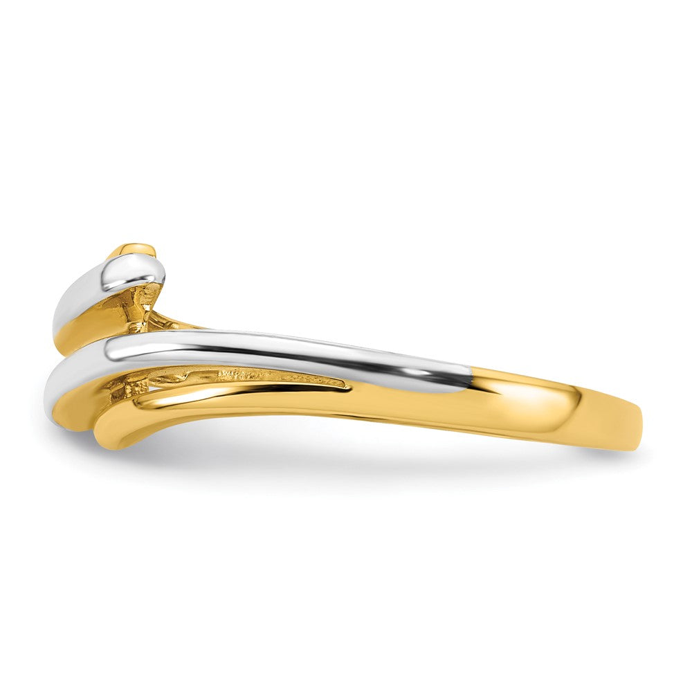 14k w/ White Rhodium Polished Bypass Ring