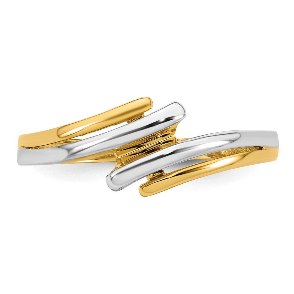 14k w/ White Rhodium Polished Bypass Ring