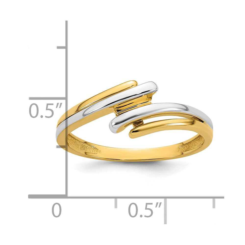14k w/ White Rhodium Polished Bypass Ring