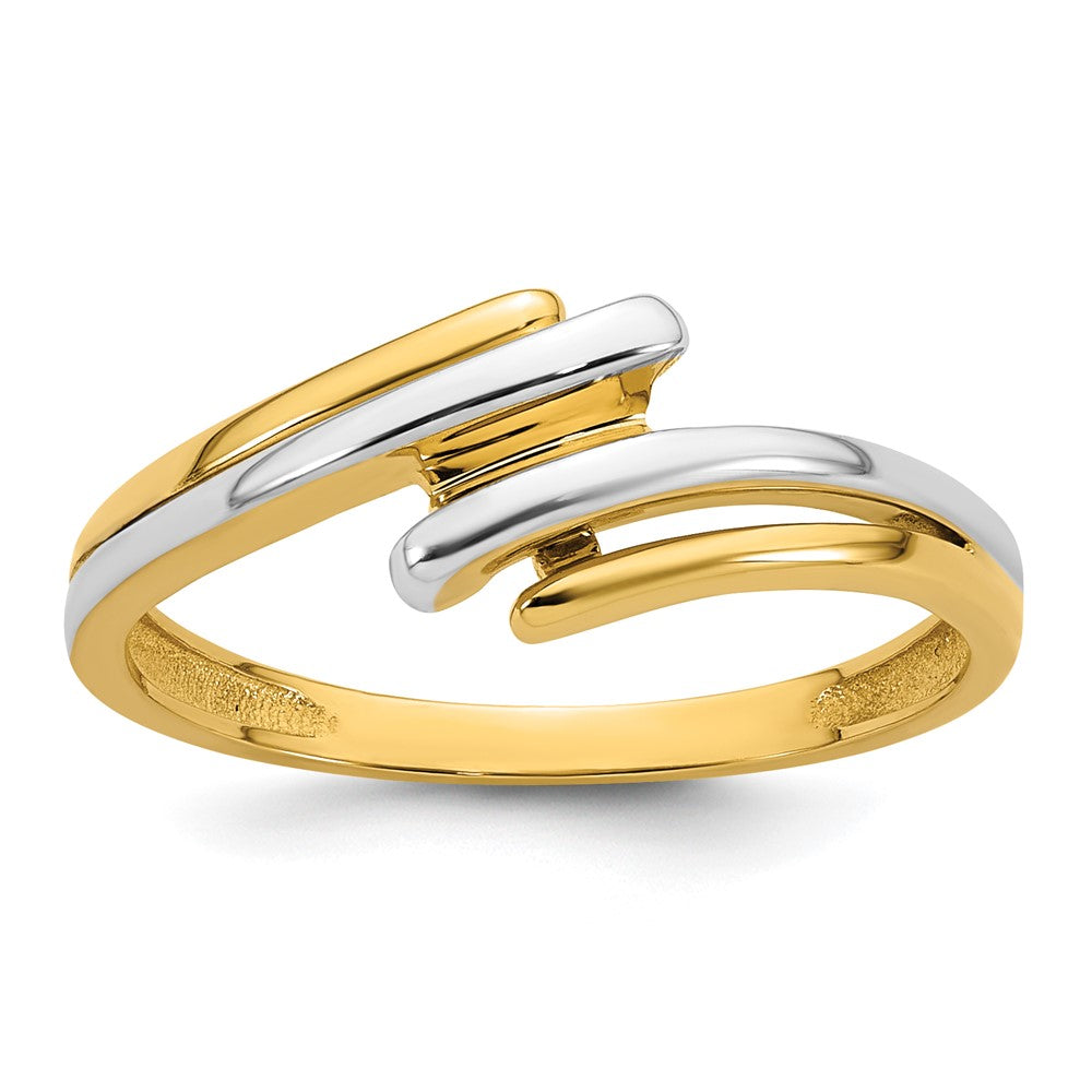 14k w/ White Rhodium Polished Bypass Ring