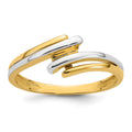14k w/ White Rhodium Polished Bypass Ring