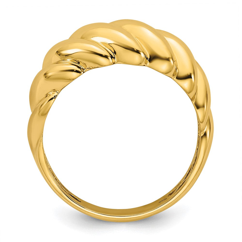 14K Polished Twisted Domed Ring