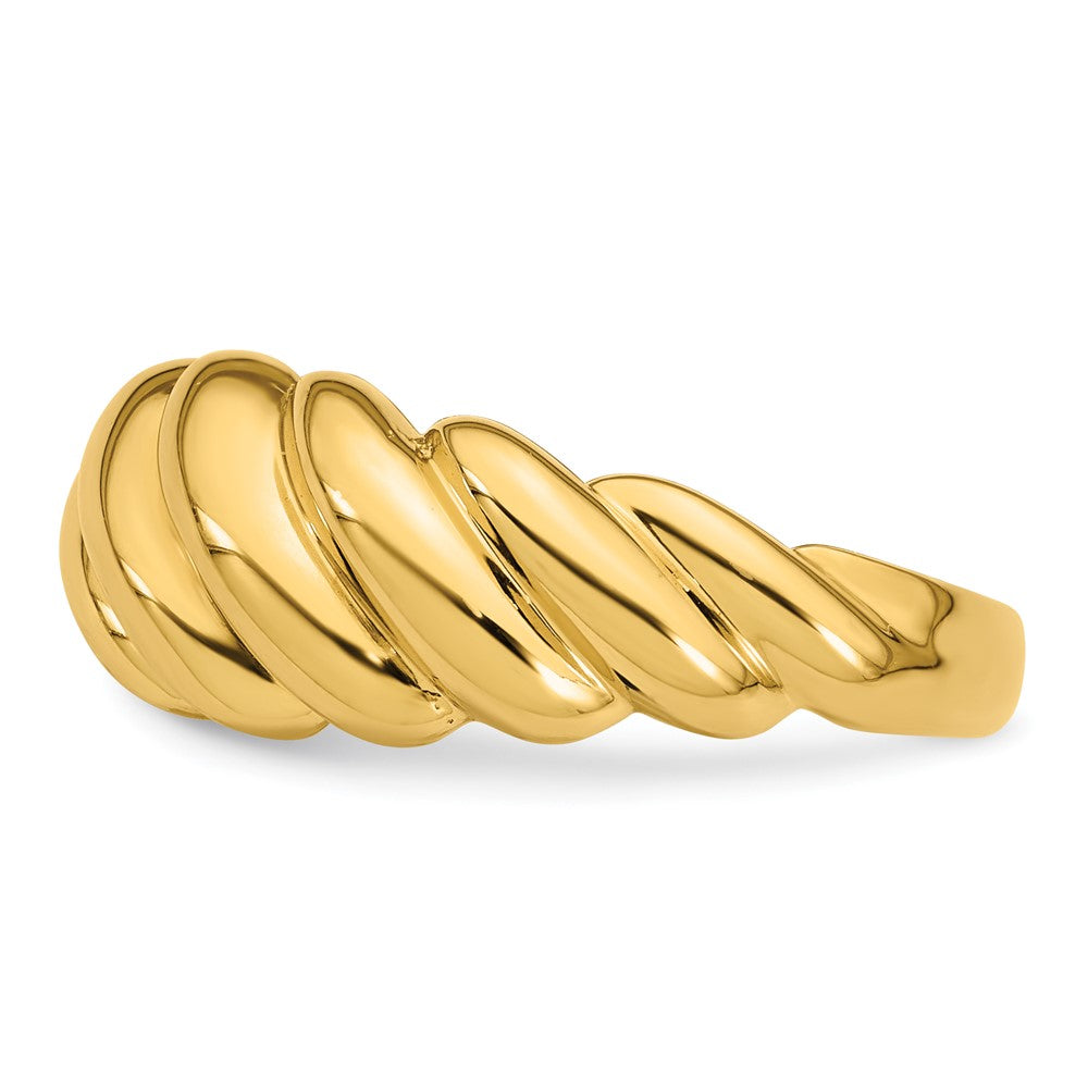 14K Polished Twisted Domed Ring