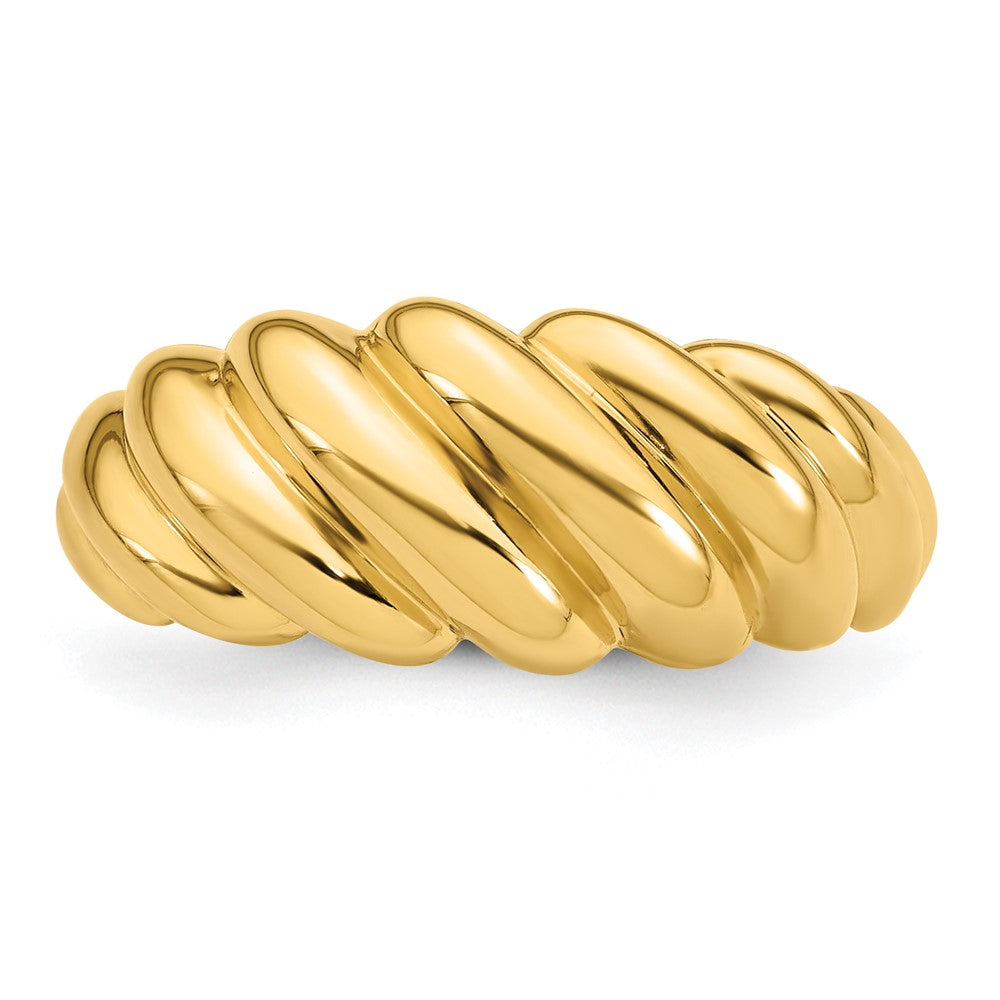 14K Polished Twisted Domed Ring