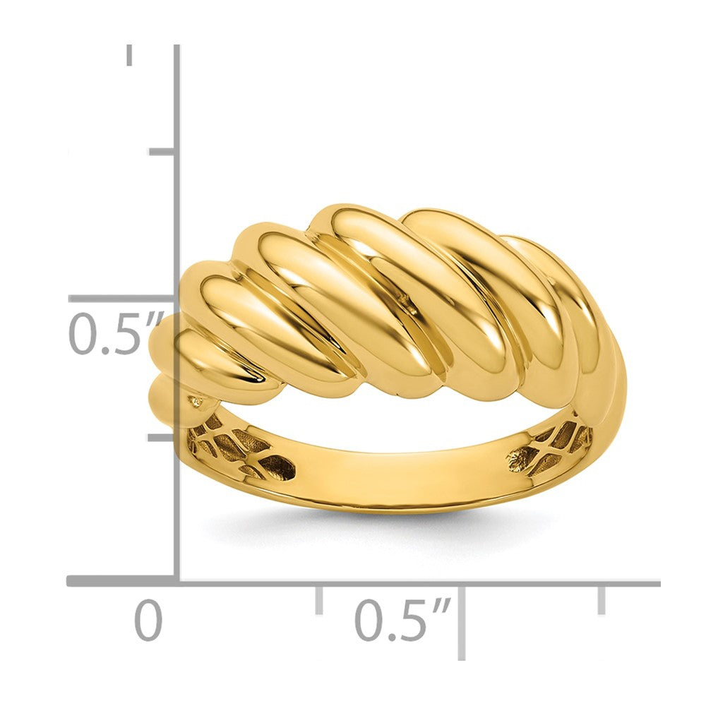 14K Polished Twisted Domed Ring