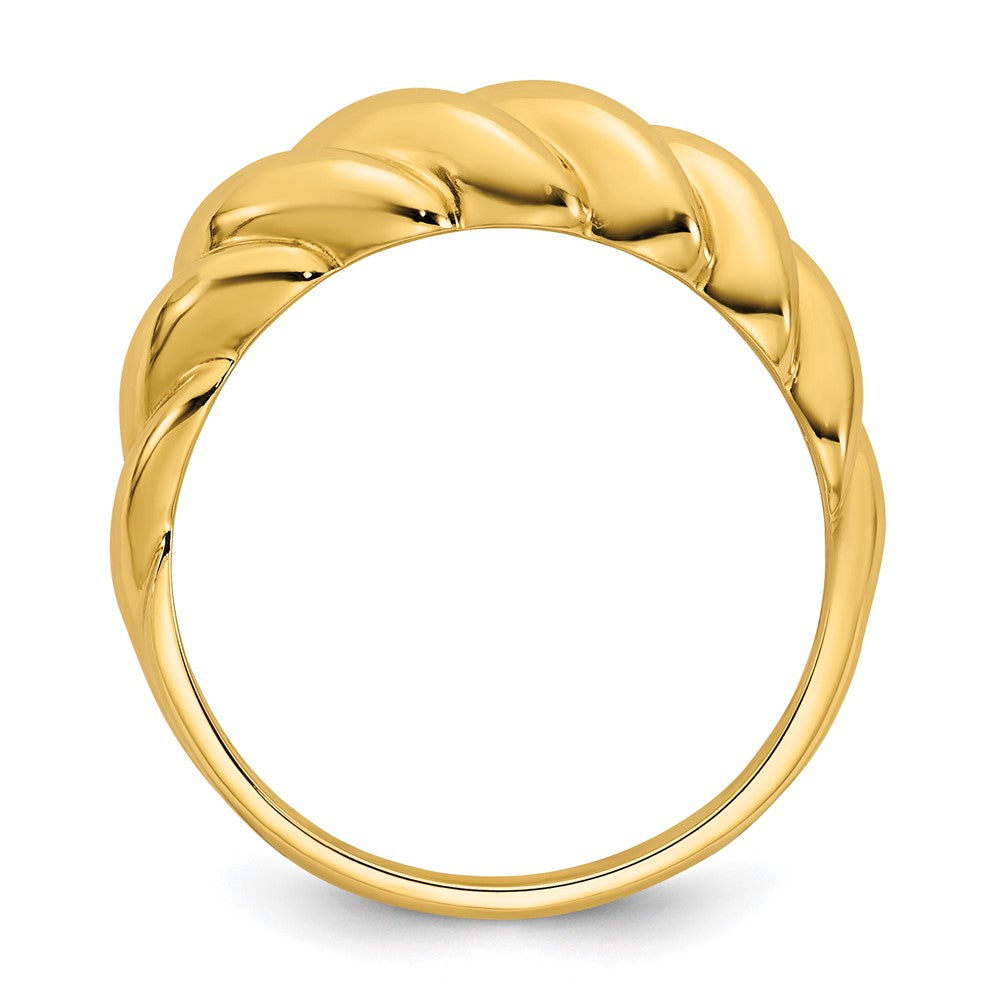 14K Polished Twisted Domed Ring