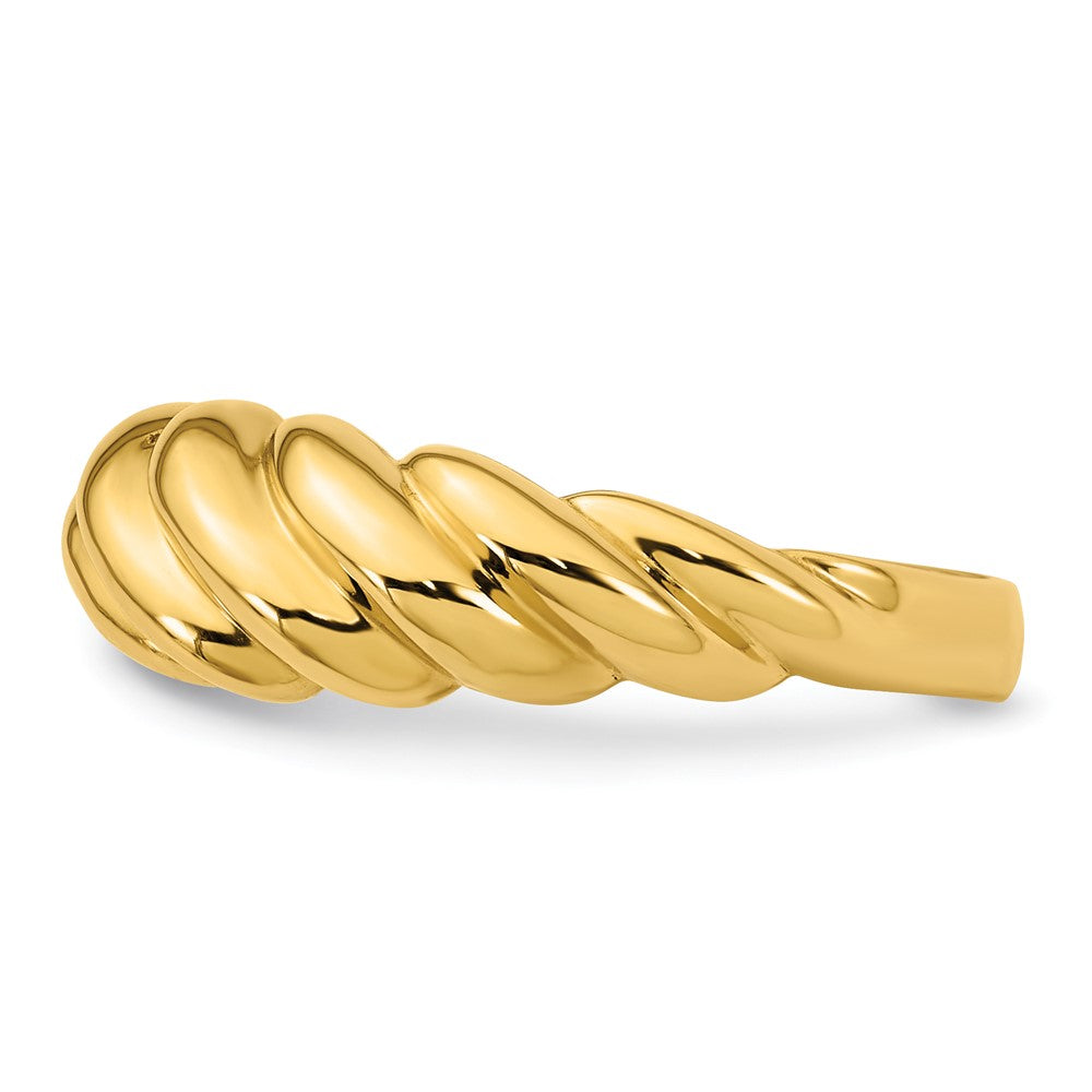 14K Polished Twisted Domed Ring