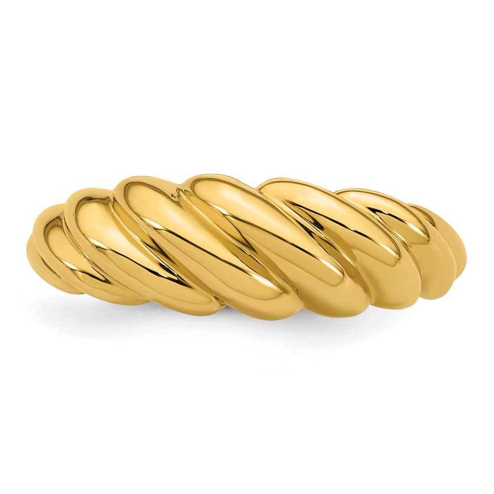 14K Polished Twisted Domed Ring