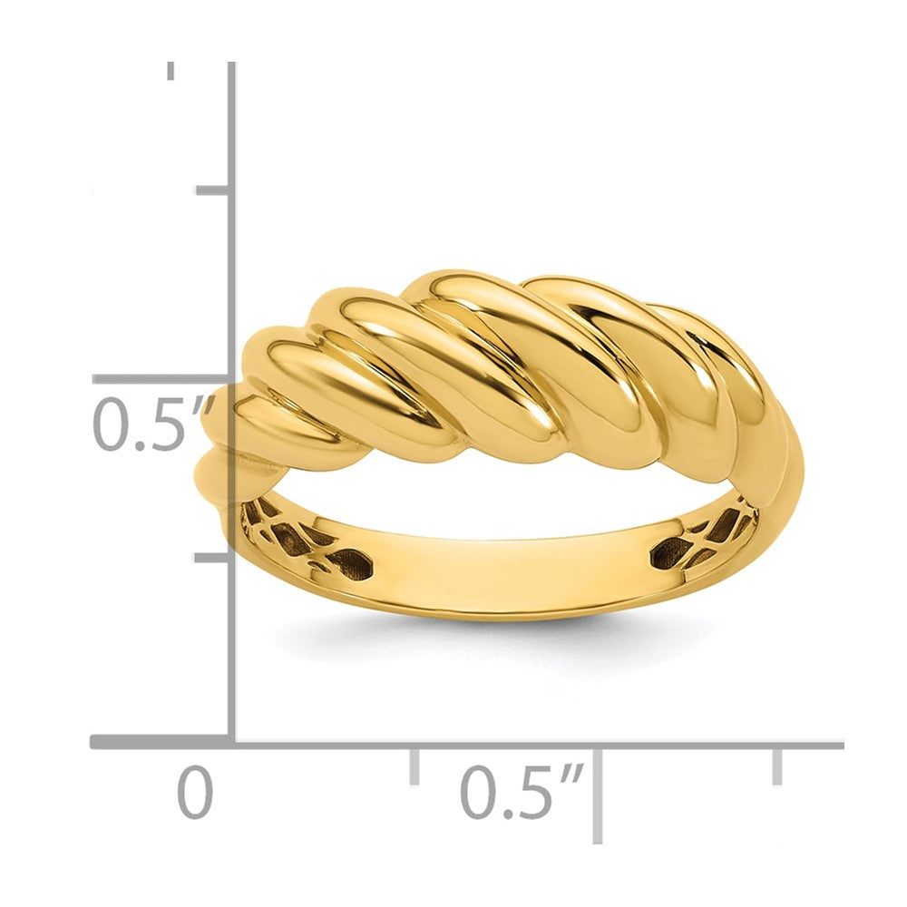 14K Polished Twisted Domed Ring