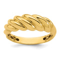 14K Polished Twisted Domed Ring