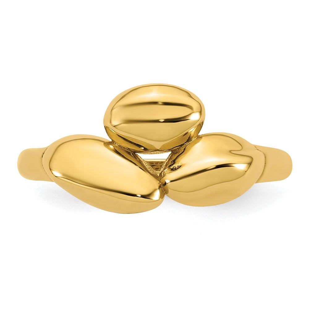 14k Polished Trio Domed Ring