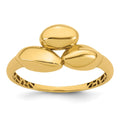 14k Polished Trio Domed Ring