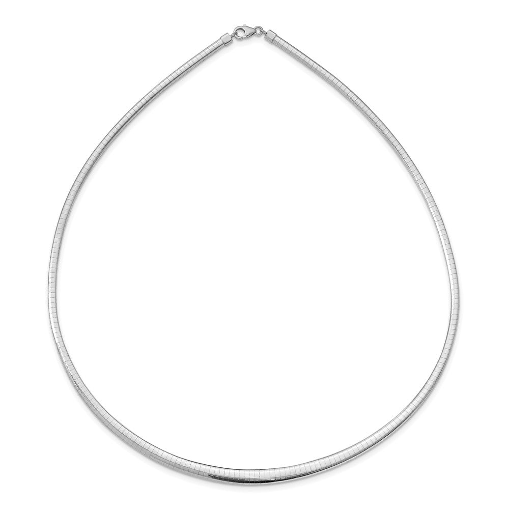 14k w/Rhodium 3/6mm Graduated Reversible Omega Necklace