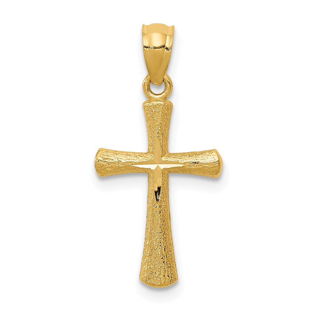 14k Diamond-cut Cross Pendant