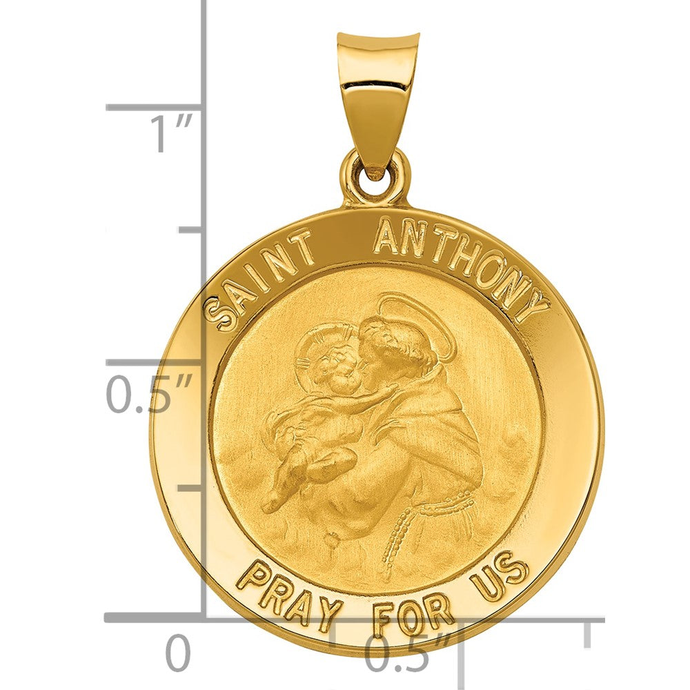 14k Saint Anthony Medal Hollow Pendant