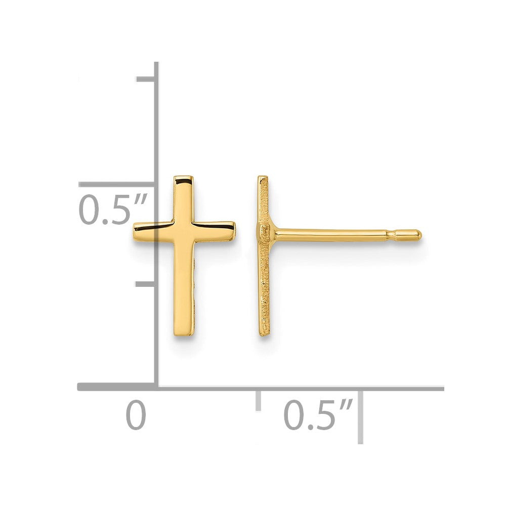 14k Polished Cross Earrings
