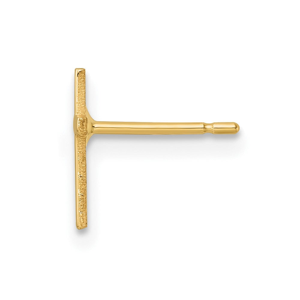 Single 14k Polished Cross Earring