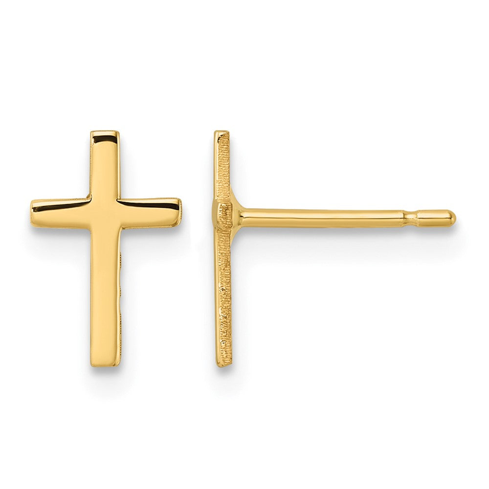 14k Polished Cross Earrings