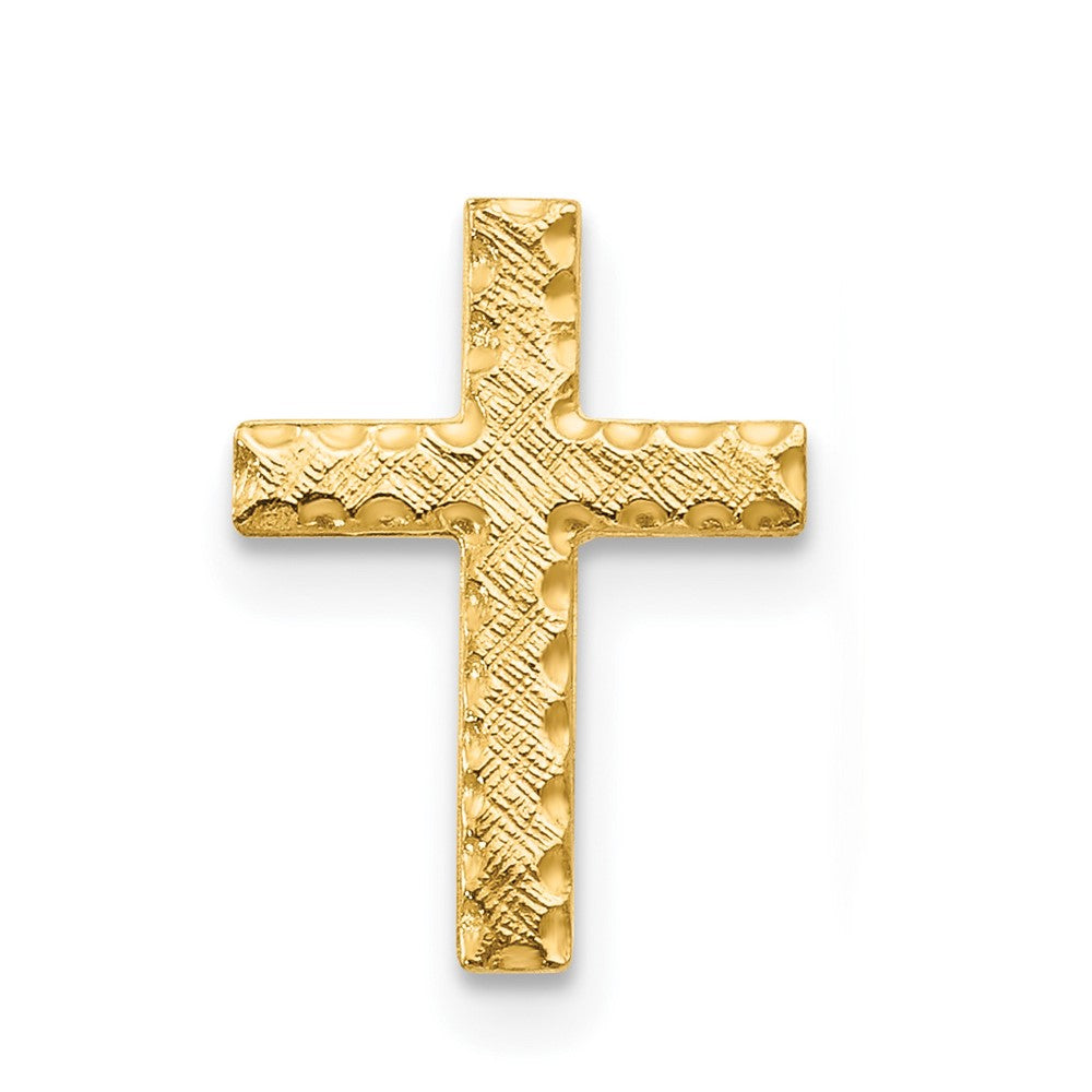Single 14k Brushed Finish Cross Earring