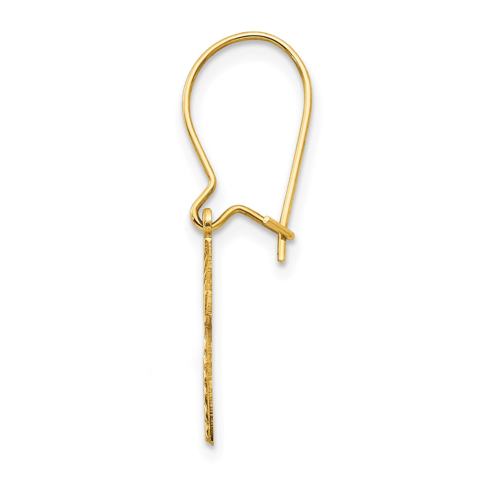 Single 14k Polished & Satin Cross Earring