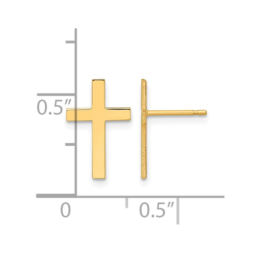 14k Polished Cross Earrings