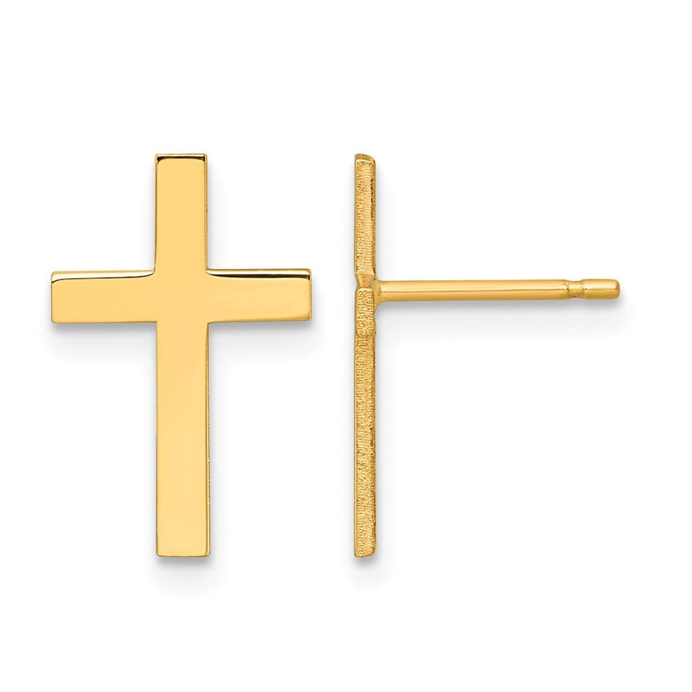 14k Polished Cross Earrings