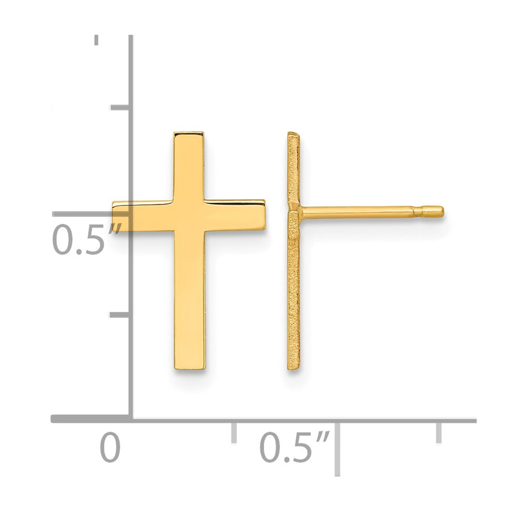 14k Polished Cross Earrings