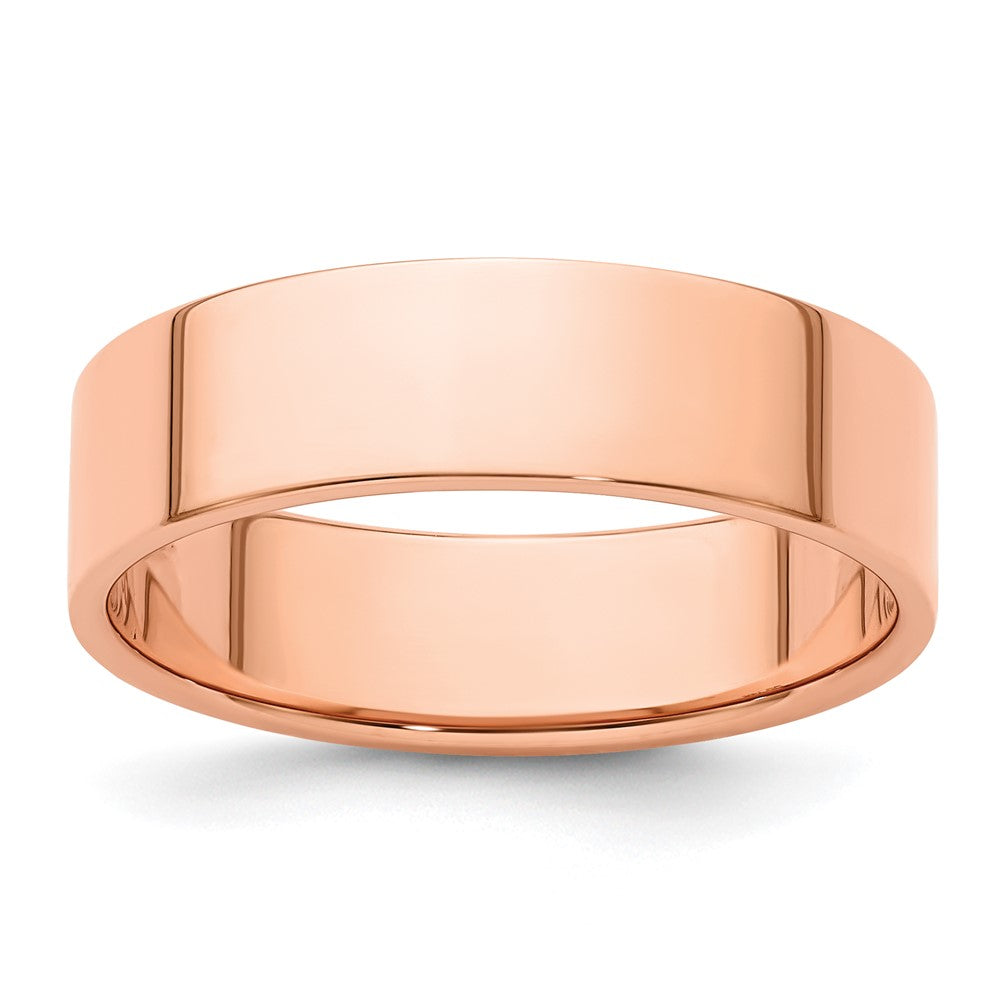 14k Rose Gold 6mm LTW Flat Band
