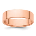 14k Rose Gold 6mm LTW Flat Band