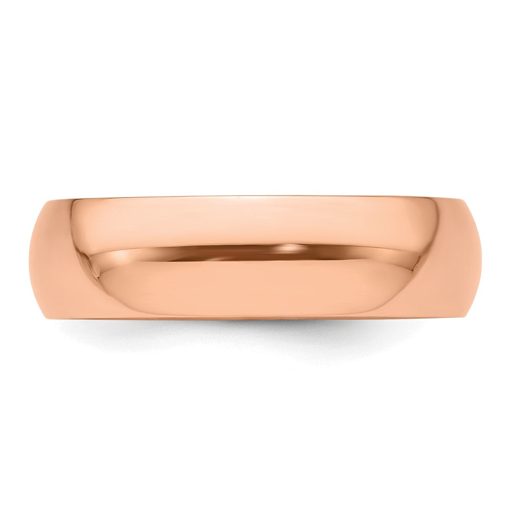 14k Rose Gold 6mm Half-Round Band