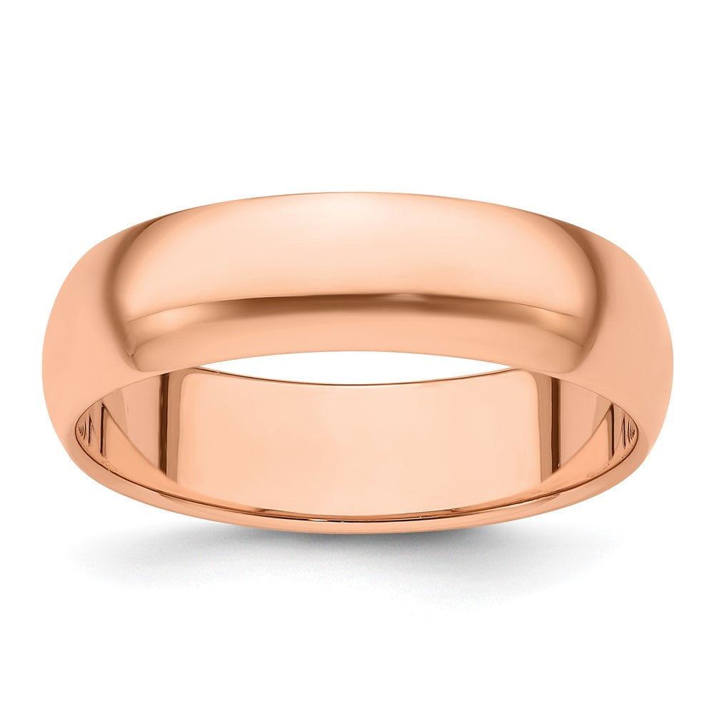 14k Rose Gold 6mm Half-Round Band