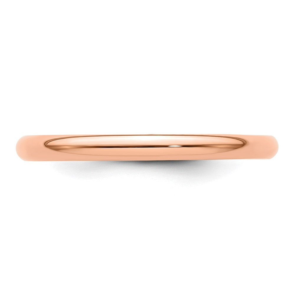 14k Rose Gold 2mm LTW Half Round Band