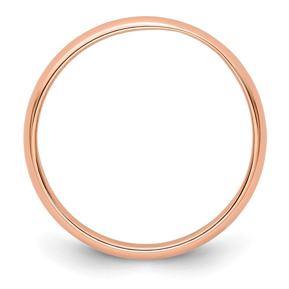 14k Rose Gold 3mm LTW Half Round Band
