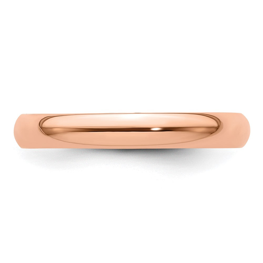 14k Rose Gold 3mm LTW Half Round Band