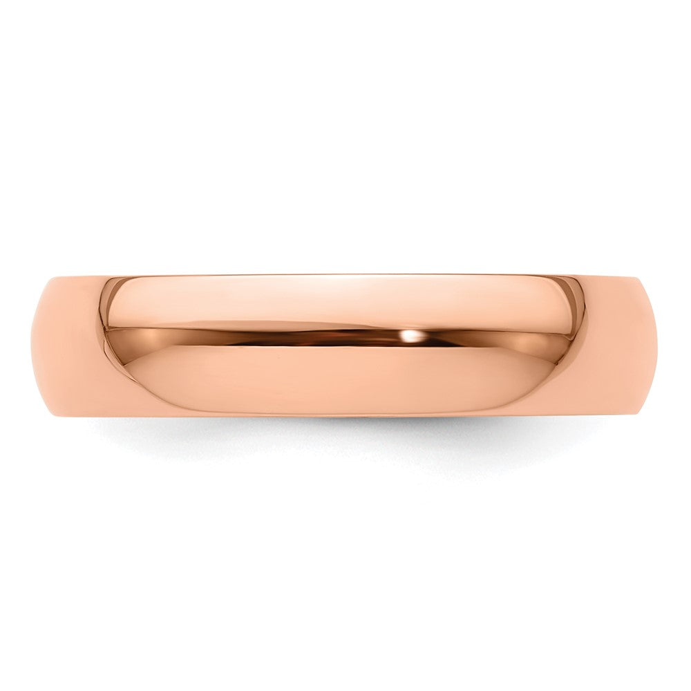 14k Rose Gold 5mm LTW Half Round Band