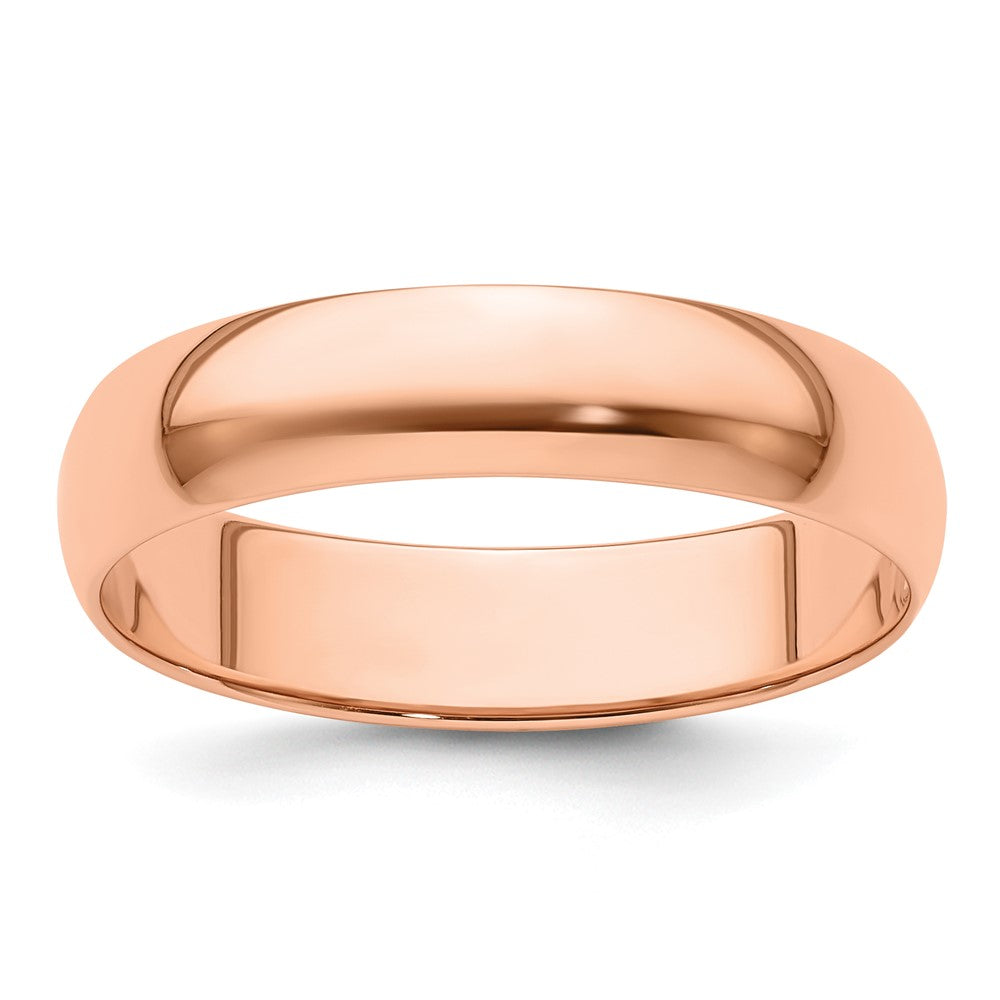 14k Rose Gold 5mm LTW Half Round Band