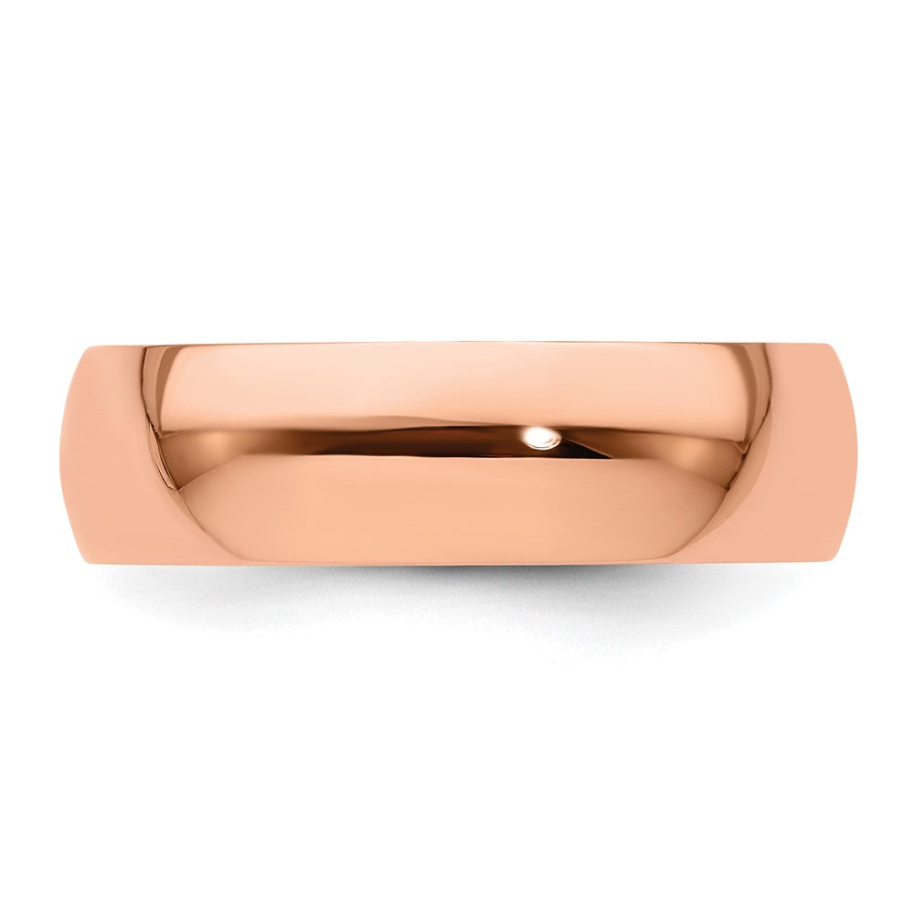 14k Rose Gold 6mm LTW Half Round Band