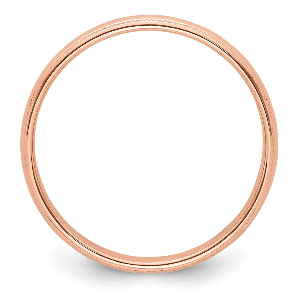 14k Rose Gold 4mm Milgrain Half-Round Band