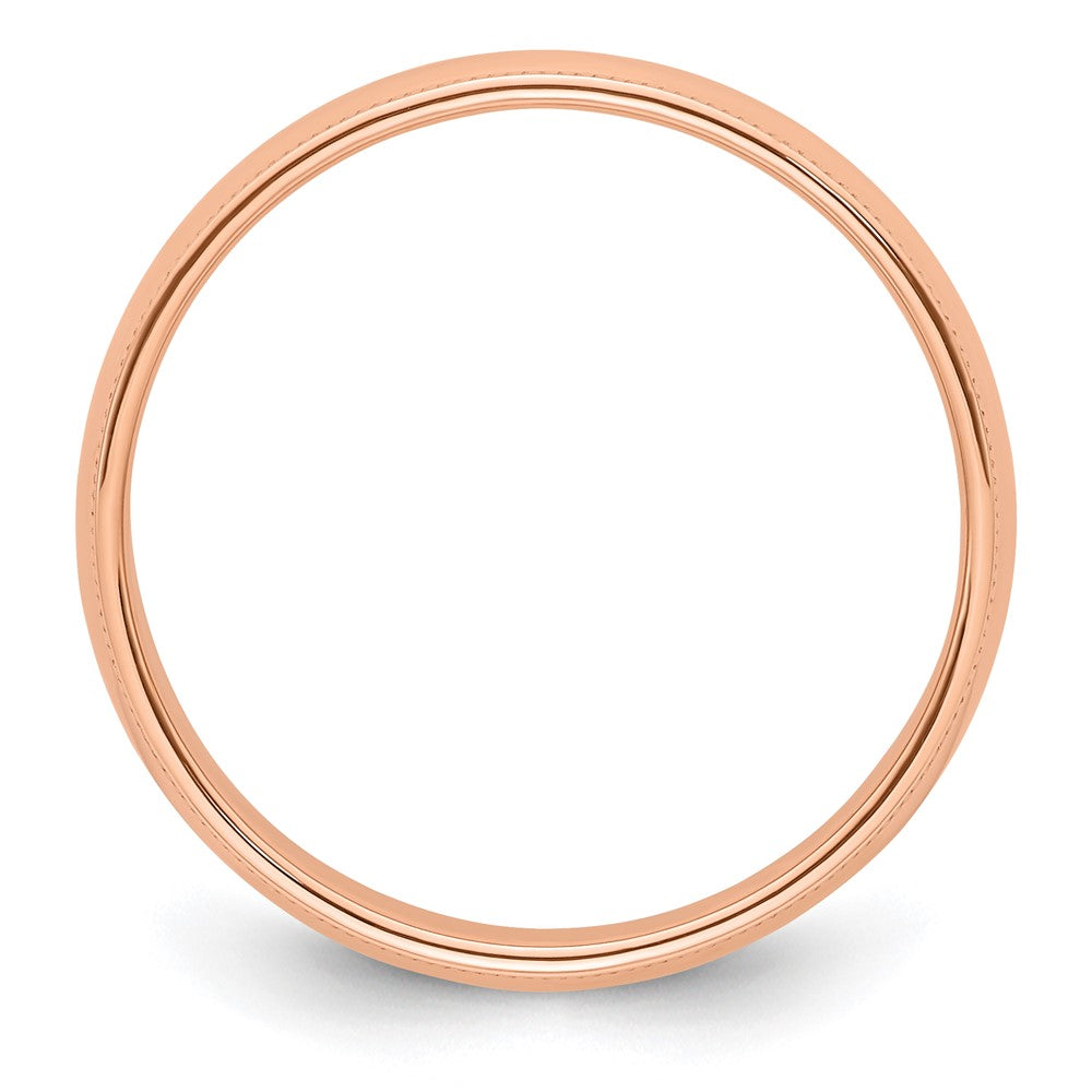 14k Rose Gold 5mm Milgrain Half-Round Band