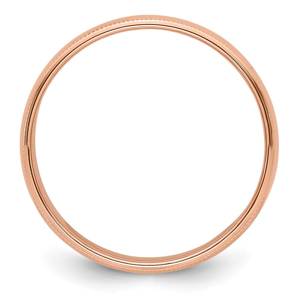 14k Rose Gold 6mm Milgrain Half-Round Band