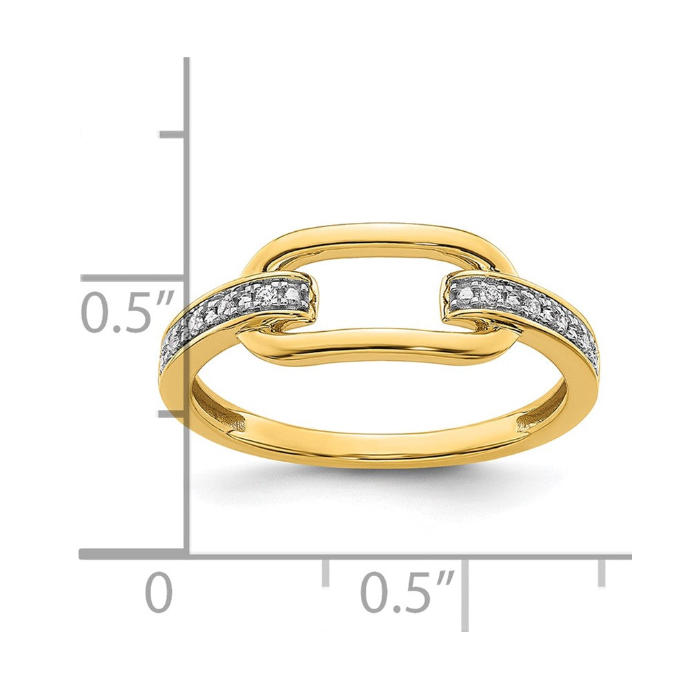 14K Polished Diamond Link Fashion Ring
