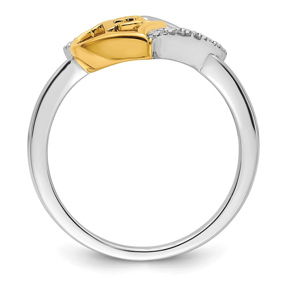 14K Two-tone Polished Diamond Quinceanera Heart Ring