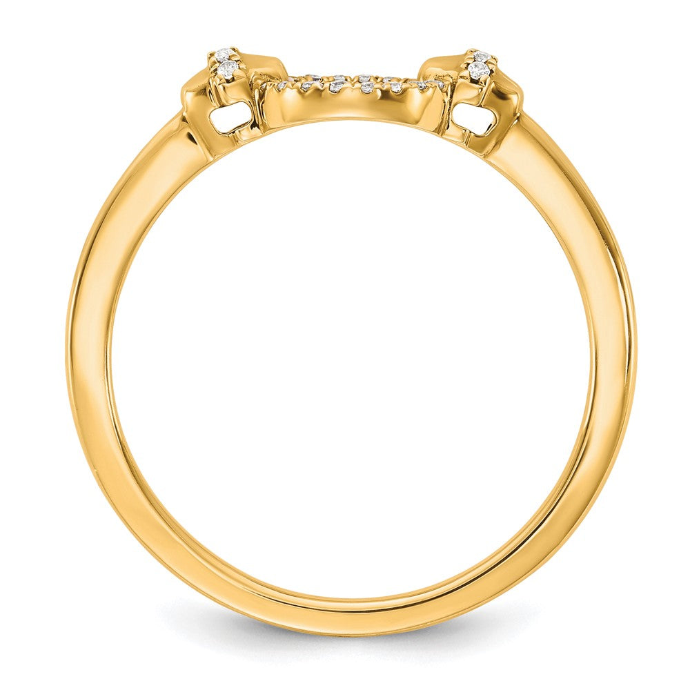 14K Polished Diamond Open Circle Fashion Ring