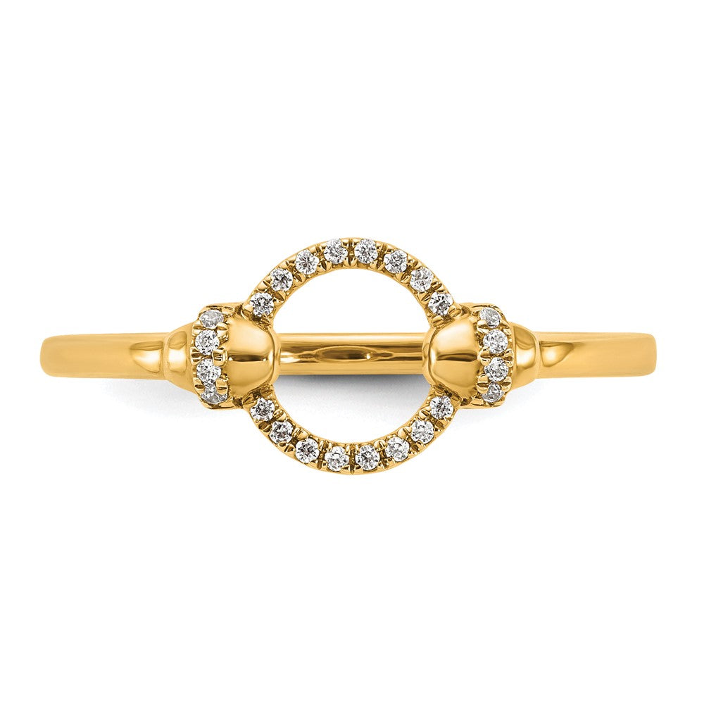 14K Polished Diamond Open Circle Fashion Ring