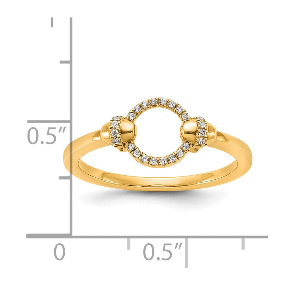 14K Polished Diamond Open Circle Fashion Ring