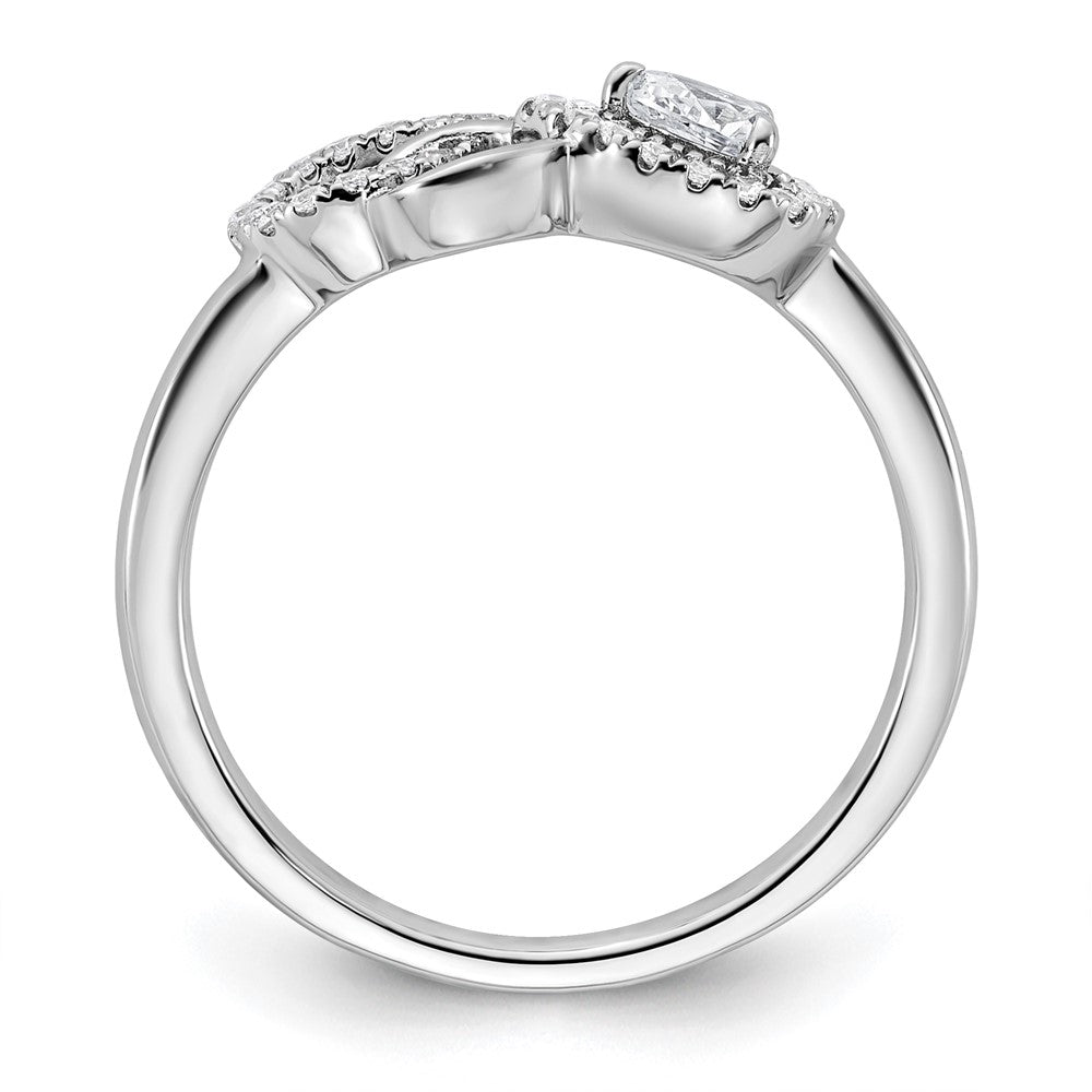 14K White Gold Polished Diamond Infinity Ring