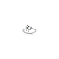 14k WG Dia. Heart w/ 4 Birthstone Mother's Circle Ring Semi-mount