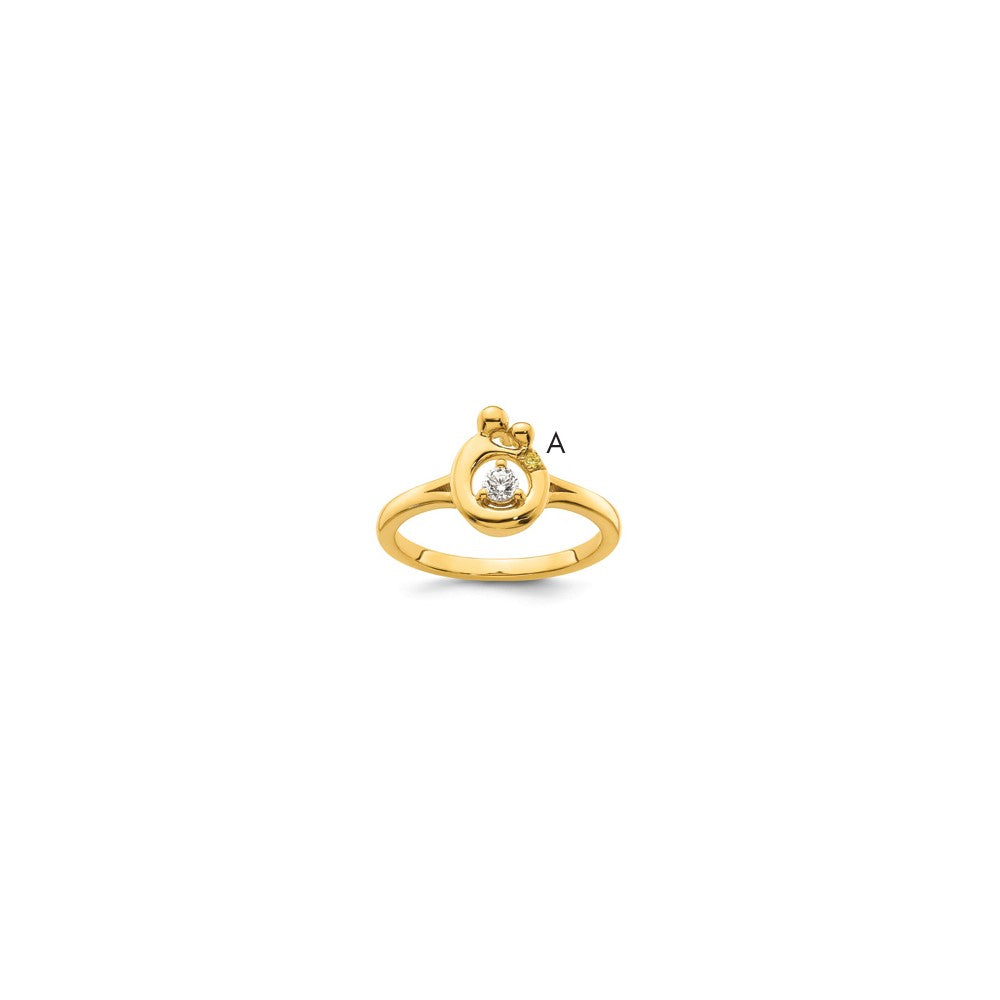 14k Diamond with 1 Birthstone Mother/Child Ring Semi-mount