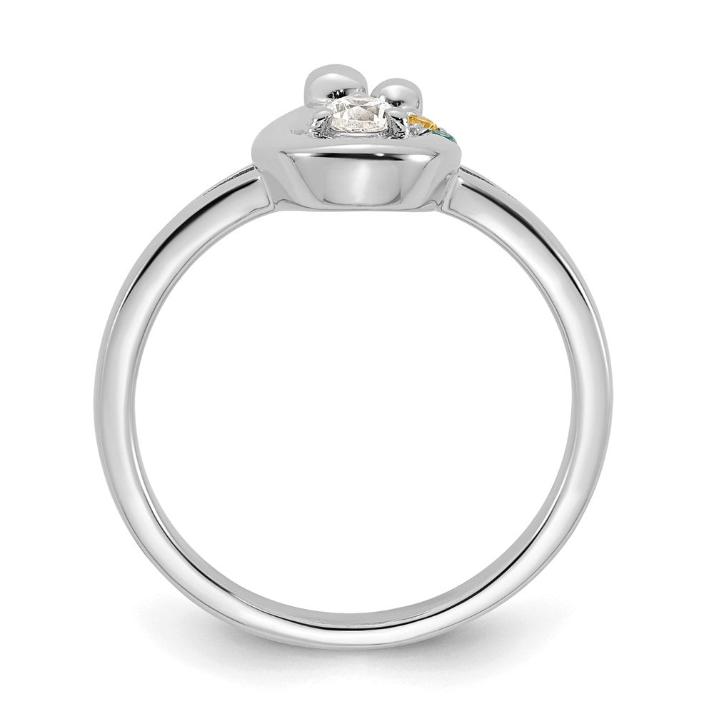 14k WG Diamond with 2 Birthstone Mother/Child Ring Semi-mount
