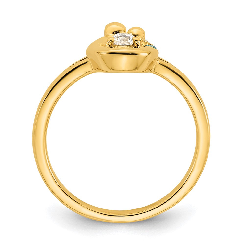 14k Diamond with 2 Birthstone Mother/Child Ring Semi-mount